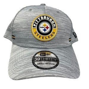 Pittsburgh Steelers NFL New Era 39Thirty Fitted Sideline Hat Gray Size Small/Med